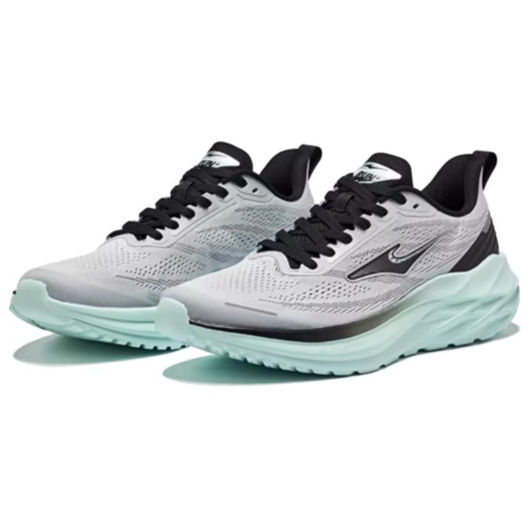 Erke Slip Resistant Abrasion Resistant Slip Resistant Abrasion Resistant Low top Casual Running Shoes Men’s Gray Black