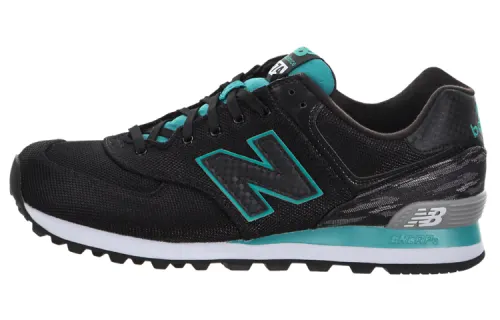 New Balance NB 574 Running Shoes Men's Low Top Black/Green/White