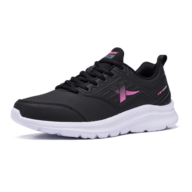 XTEP Fabric Cushioning Slip Resistant Abrasion Resistant Breathable Low top Casual Running Shoes Women’s Black