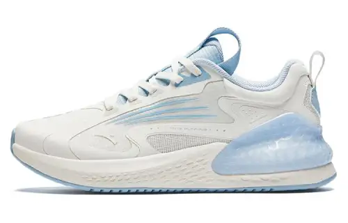 Anta Running Collection Cushioning Slip Resistant Low top Running Shoes Women's White Blue