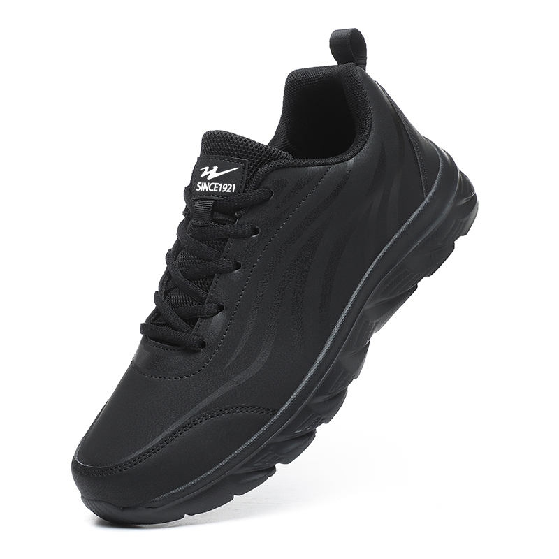 Binary Cushioning Rebound Lightweight Slip Resistant Low top Running Shoes Men’s All Black