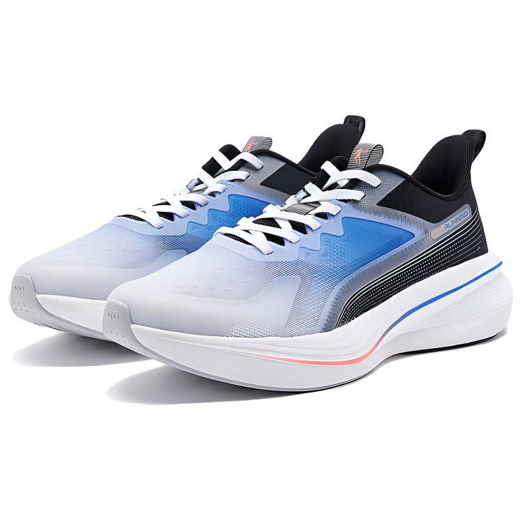 QIAODAN Abrasion Resistant Slip Resistant Low top Casual Running Shoes Men’s White Blue Black
