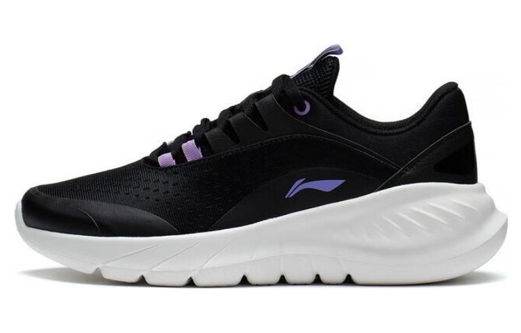 Li Ning EazGo Easy Adaptability Abrasion Resistant Breathable Low top Running Shoes Women's Black Purple