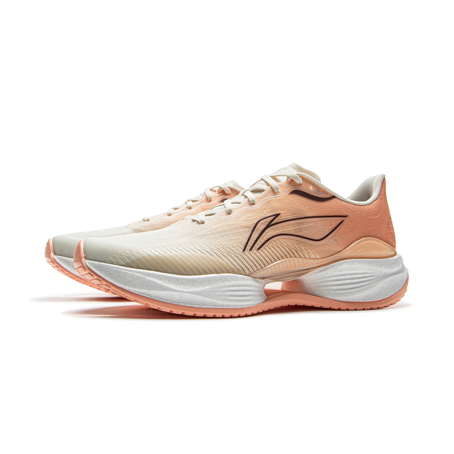Li Ning Super Light 22 Minimalist Fashion Cushioning Breathable Low top Sprint Running Shoes Women’s White Orange