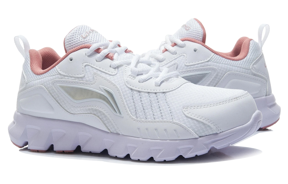 Li Ning Sports Cushioning Slip Resistant Abrasion Resistant Low top Running Shoes Women’s White