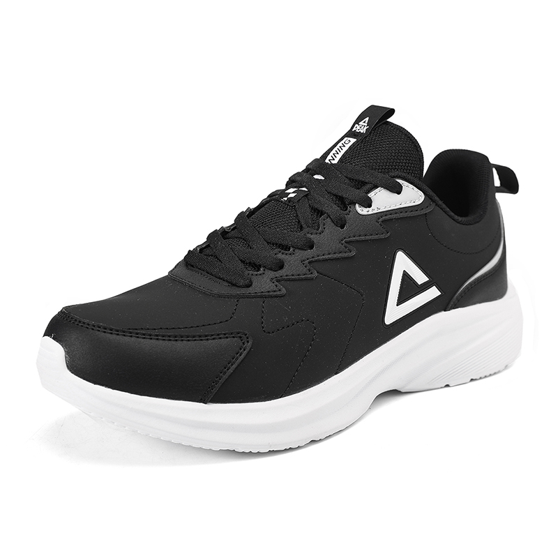 PEAK Slip Resistant Abrasion Resistant Low top Running Shoes Men’s Black White