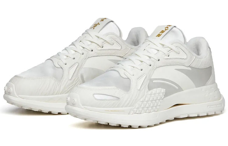 Anta Cushioning Slip Resistant Abrasion Resistant Low top Running Shoes Women’s Ivory White