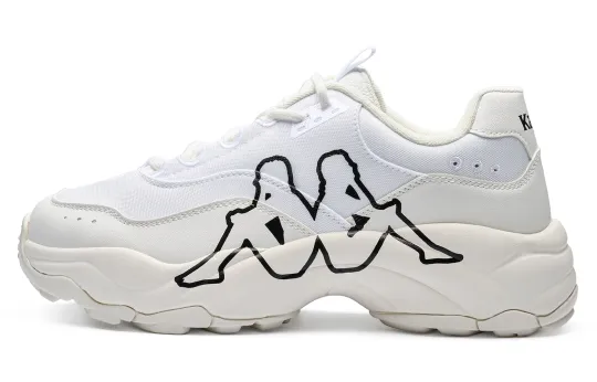 Kappa Slip Resistant Abrasion Resistant Low top Chunky Sneakers Unisex Classic White/Black