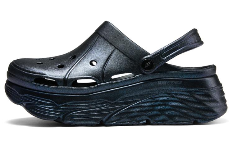 Skechers Skechers Max Cushioning non-slip, wear-resistant, height-increasing, comfortable and casual Crocs, Women's Black