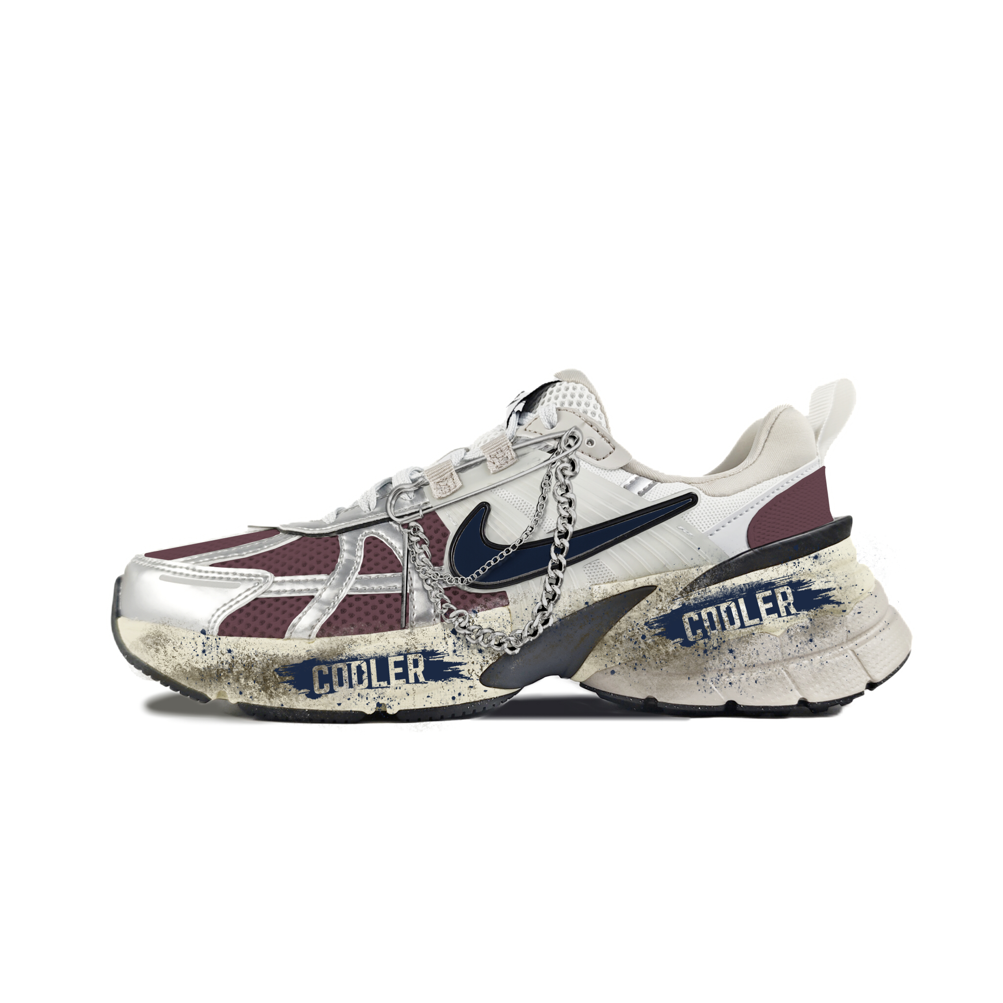Nike V2K Run Abrasion Resistant Low top Running Shoes Women’s White Brown