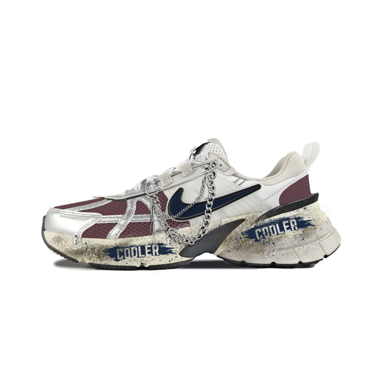 Nike V2K Run Abrasion Resistant Low top Running Shoes Women's White Brown