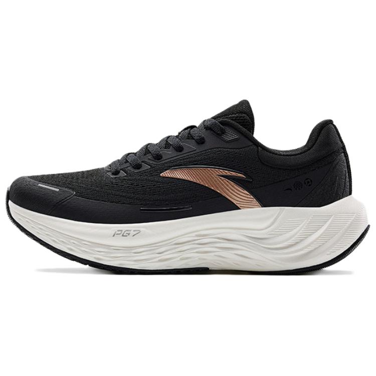 Anta Comfortable And Breathable Cushioning, Wear Resistant Low top Running Shoes Women’s Black White Brown
