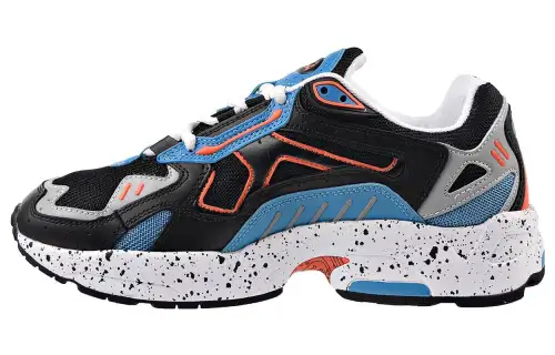 FILA Slip Resistant Abrasion Resistant, Breathable, Lightweight Low top Running Shoes Men's Blue Black