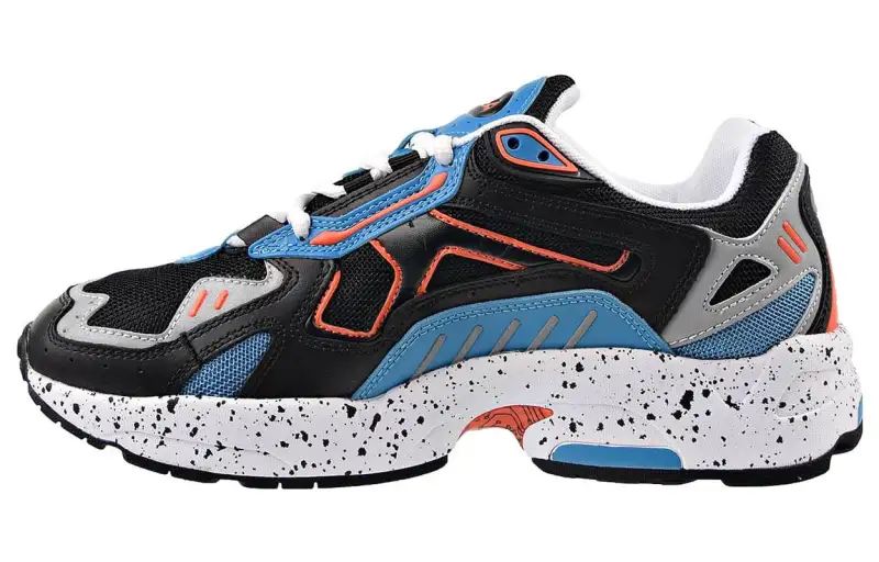 FILA Slip Resistant Abrasion Resistant, Breathable, Lightweight Low top Running Shoes Men's Blue Black