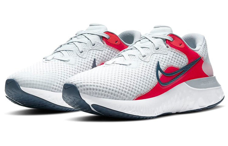 Мужские кроссовки Nike Renew Run 2 (бело-серые) — 白金色/椒红/狼灰/深大洋蓝 — фото 3