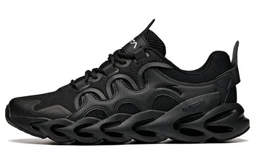 Anta Cushioning Slip Resistant Abrasion Resistant Breathable Low top Running Shoes Men's Black
