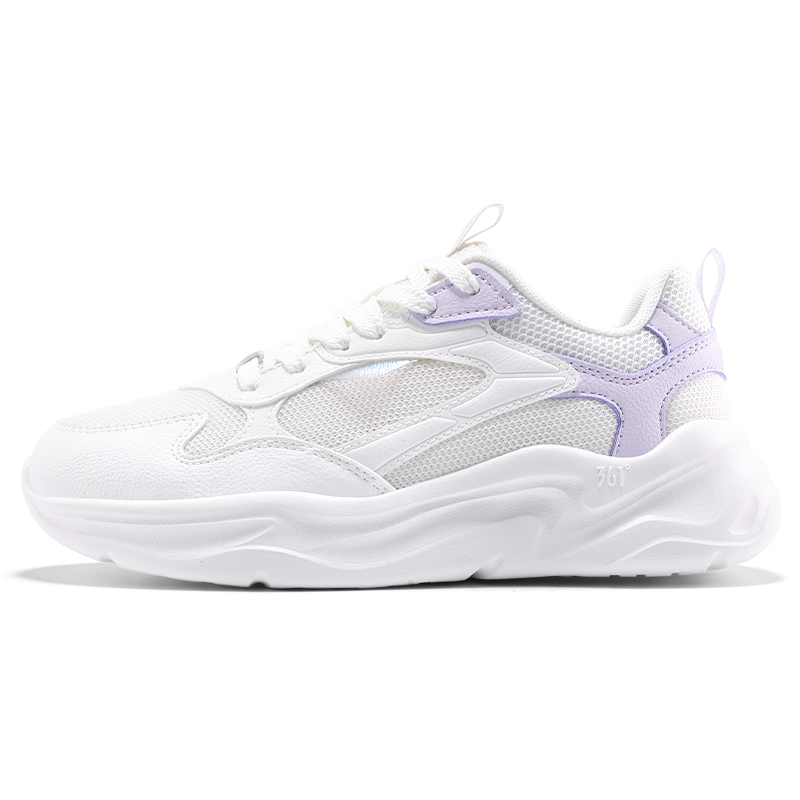 361° Lightweight Coverage Cushioning Low top Sprint Running Shoes Women’s White Purple