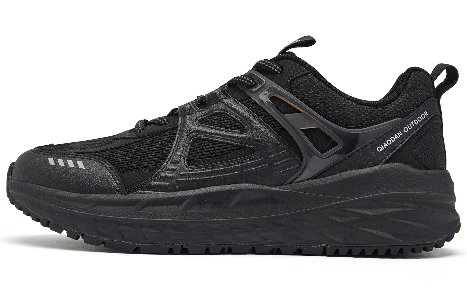 QIAODAN Pioneer Cushioning Slip Resistant Abrasion Resistant Low top Casual Running Shoes Men’s Black Silver
