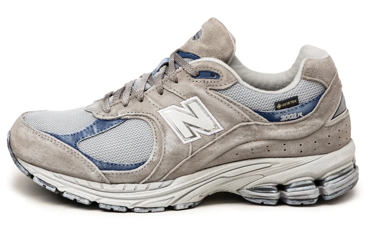 New Balance NB 2002R trendy retro fabric leather wear-resistant low-top casual urban commuting running shoes men's gray blue