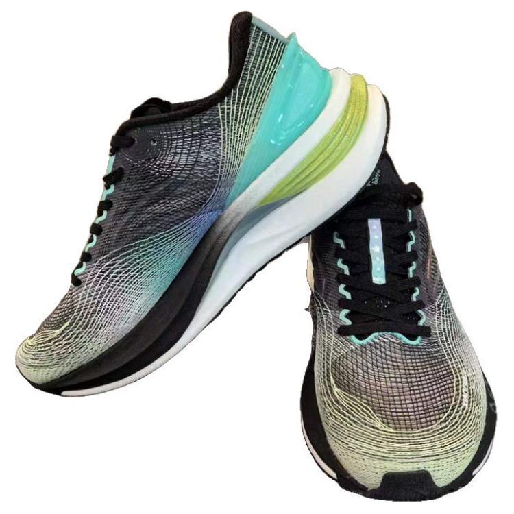 Anta Champion Pro String Technology Fabric Cushioning, Wear Resistant Low top Sprint Running Shoes Men’s Black Green