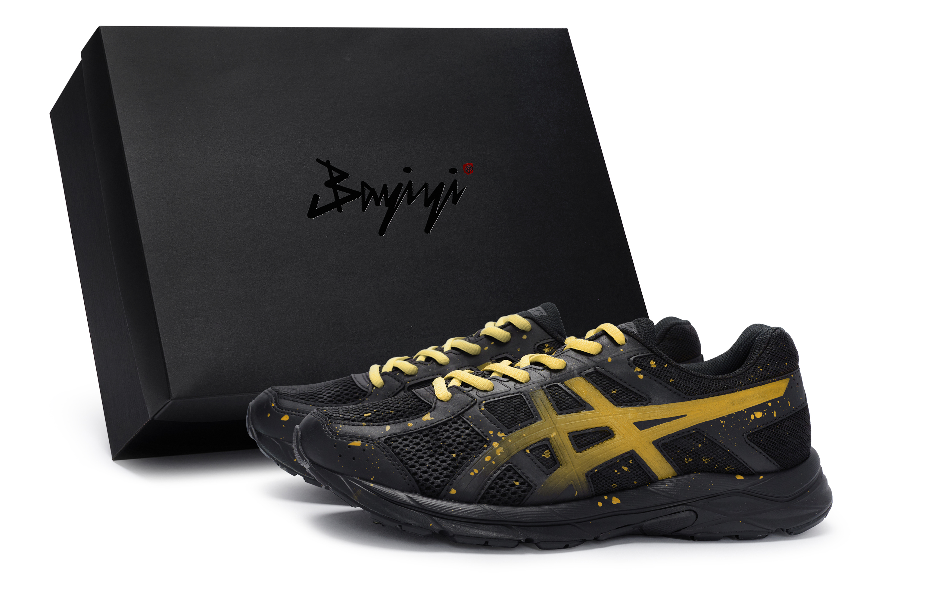 Asics Gel Contend 4 Slip Resistant Abrasion Resistant Low top Running Shoes Women's Black Yellow