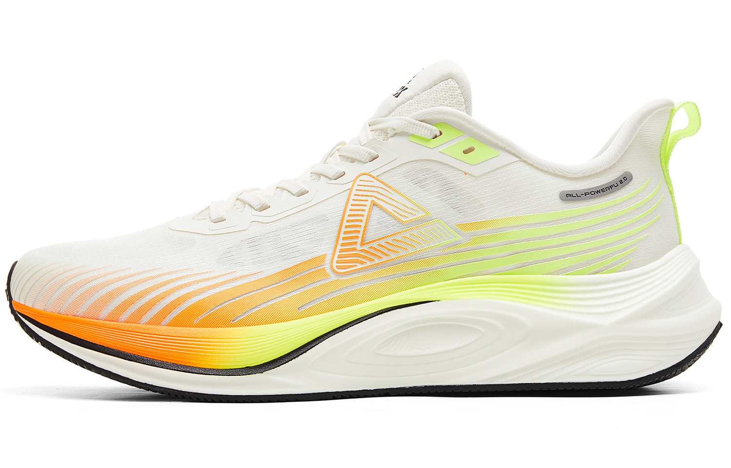 PEAK Cushioning Slip Resistant Abrasion Resistant Lightweight Low top Sprint Running Shoes Men’s Ivory Orange