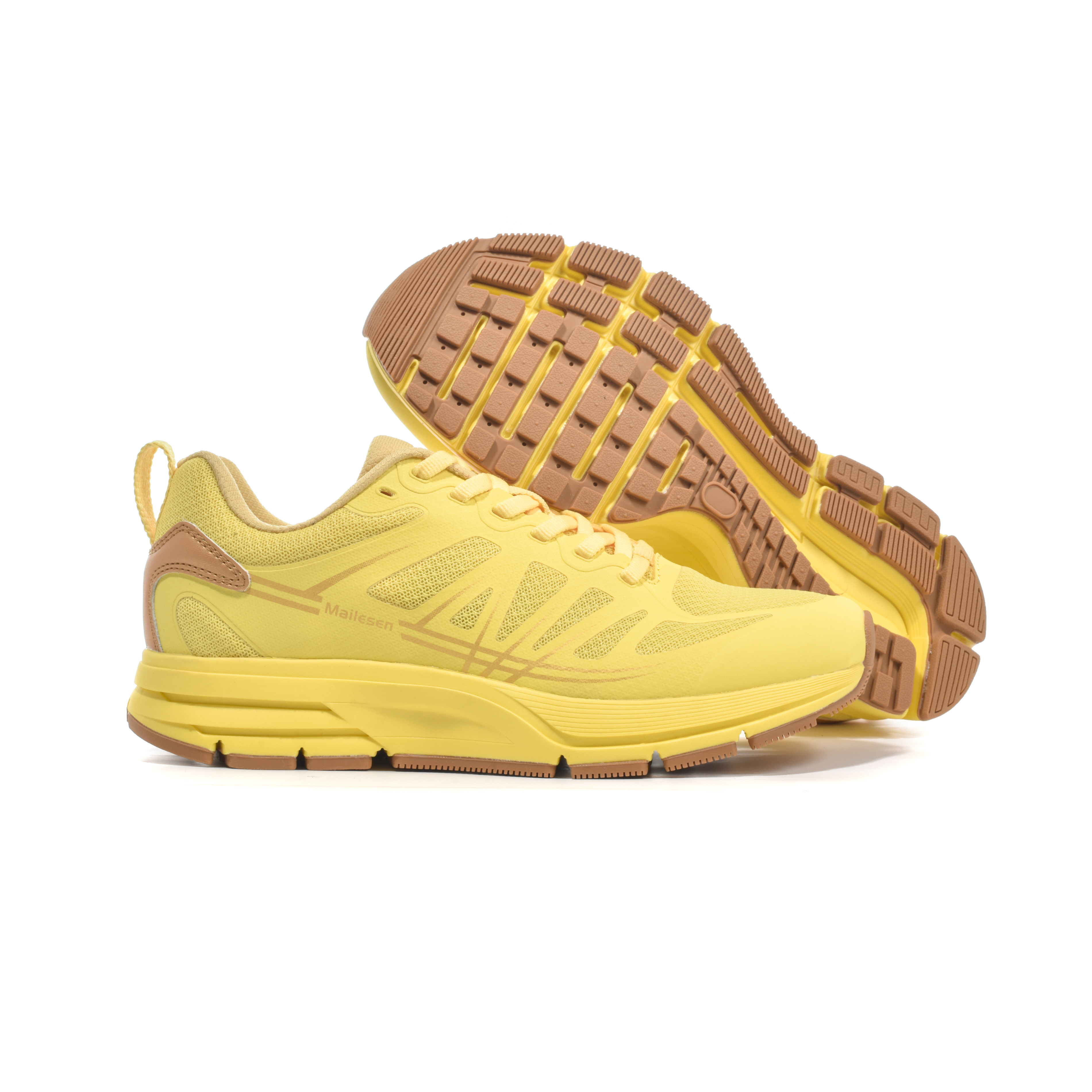 Mailesen Cushioning Abrasion Resistant Cushioning, Wear Resistant Low top Running Shoes Unisex Yellow