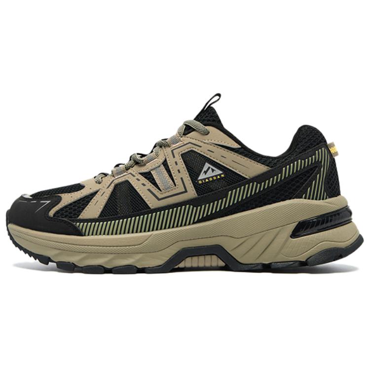QIAODAN Cushioning Slip Resistant Breathable Low top Outdoor Shoes Men’s Black Green