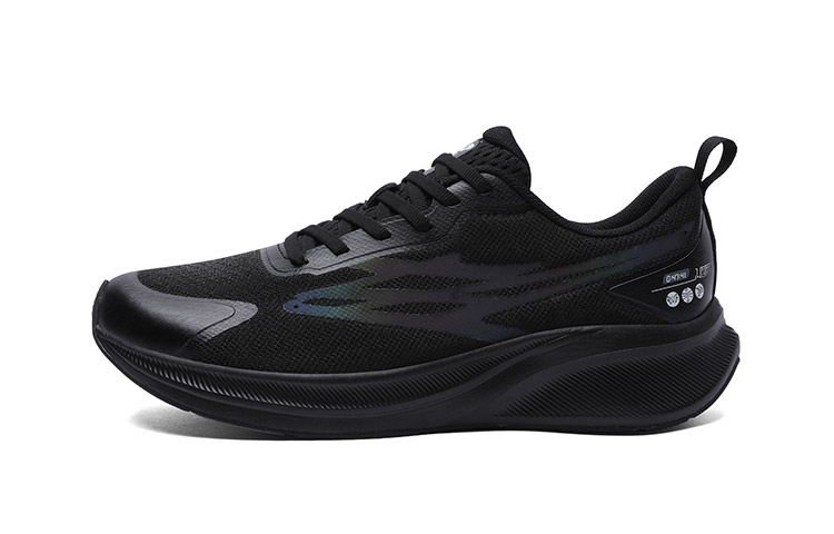 LPMX Cushioning Rebound Support Breathable Slip Resistant Running Shoes Unisex Black Iridescent
