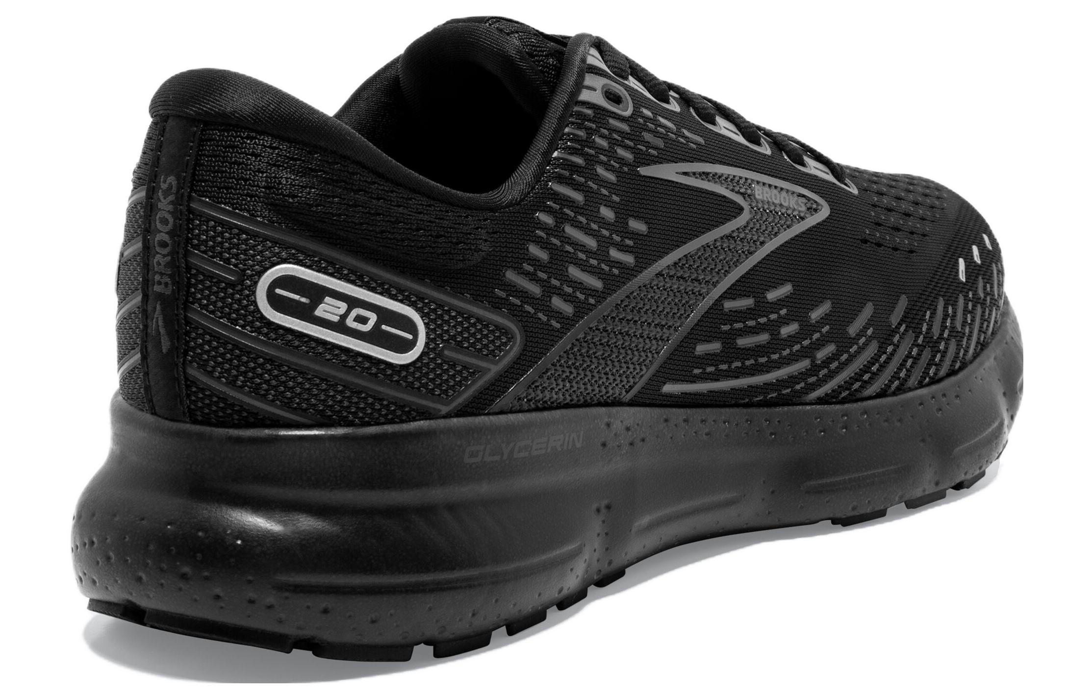 Brooks Glycerin 20 Abrasion Resistant Cushioning Abrasion Resistant Cushioning Low top Running Shoes Men’s Black