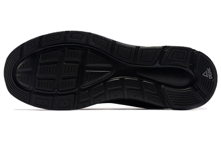 PEAK Synthetic Leather Cushioning Slip Resistant Abrasion Resistant Low top Running Shoes Men’s Black