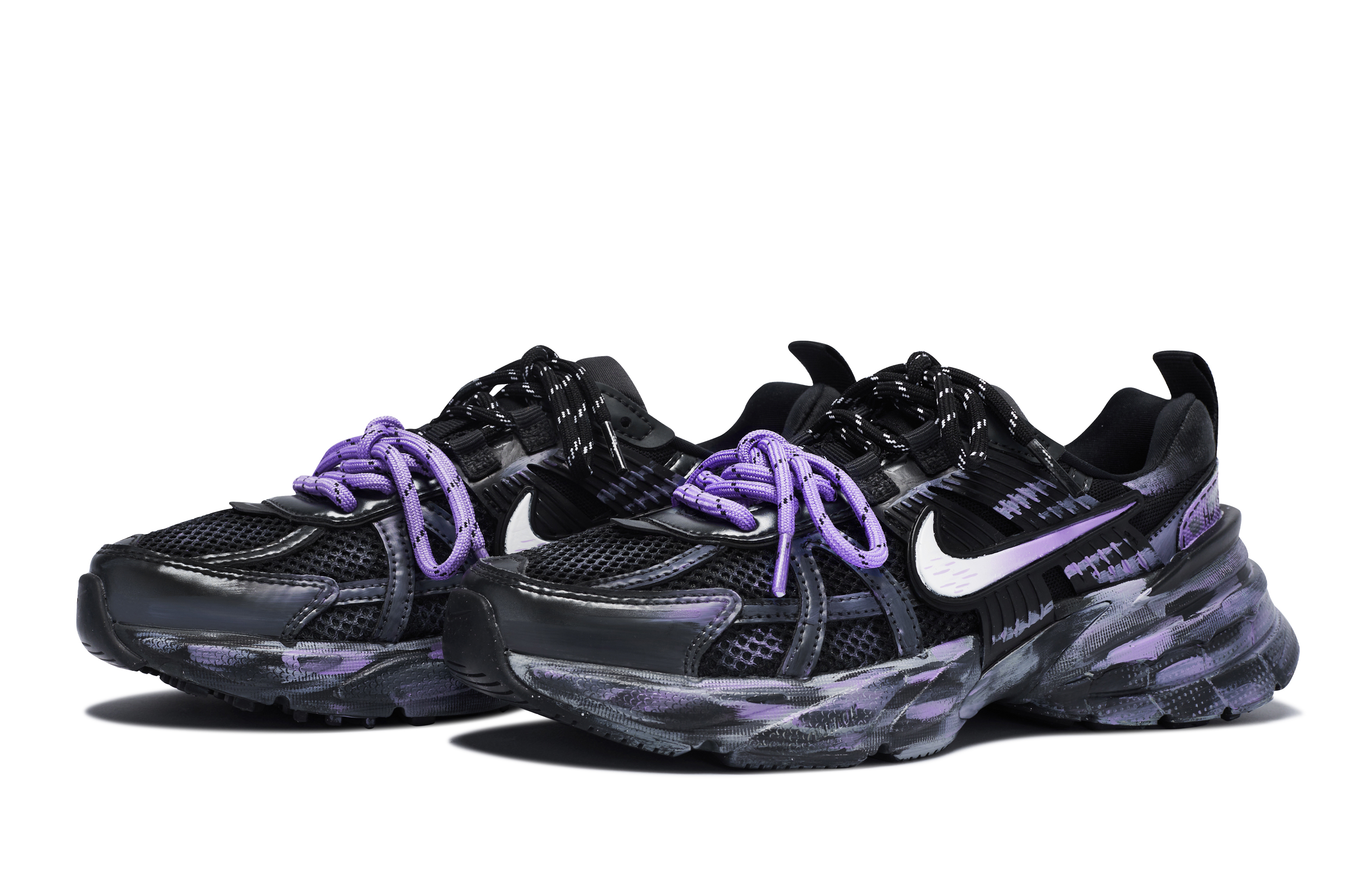 Nike V2K Run Waterproof Low top Running Shoes Unisex Black Purple