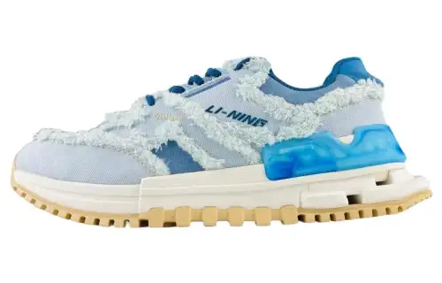 Li Ning Breathable Low top Running Shoes Women's Light Blue