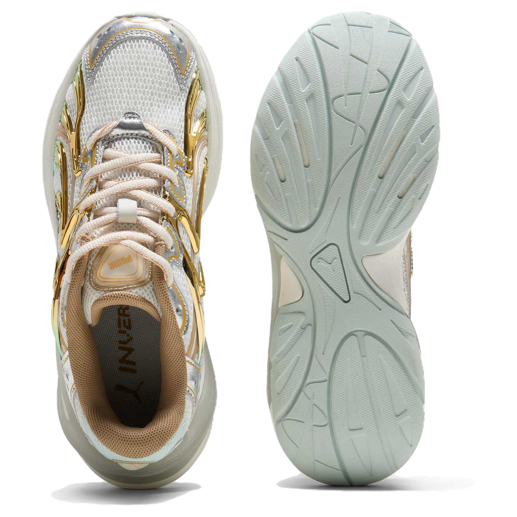 PUMA Slip Resistant Abrasion Resistant Low top Running Shoes Women’s White Gold