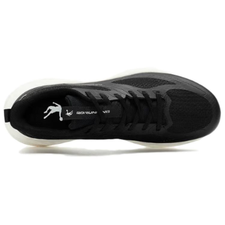 QIAODAN Cushioning Breathable Lightweight Low top Long Distance Running Shoes Women’s Black Jordan White