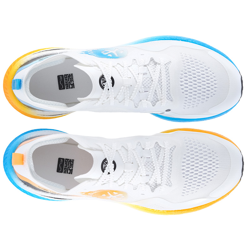 BMAI Jingtan FLY Cushioning Abrasion Resistant Breathable Support Low Top Running Shoes Men’s White Yellow Blue