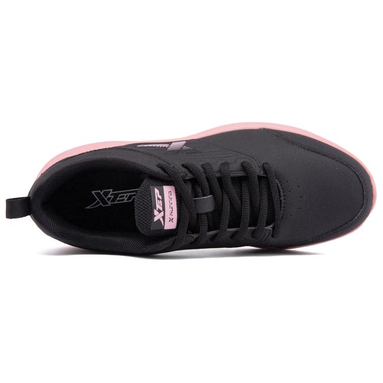 XTEP Cushioning Slip Resistant Abrasion Resistant Low top Casual Running Shoes Women’s Black Pink Red