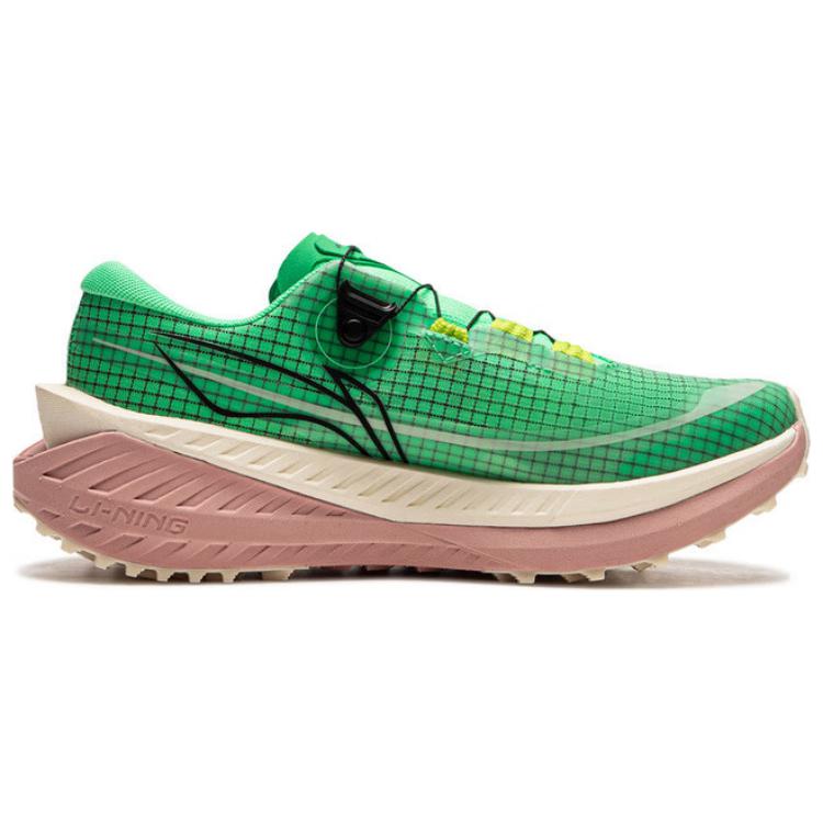 Li Ning Running Shoes Women’s Low Top Green Beige Pink