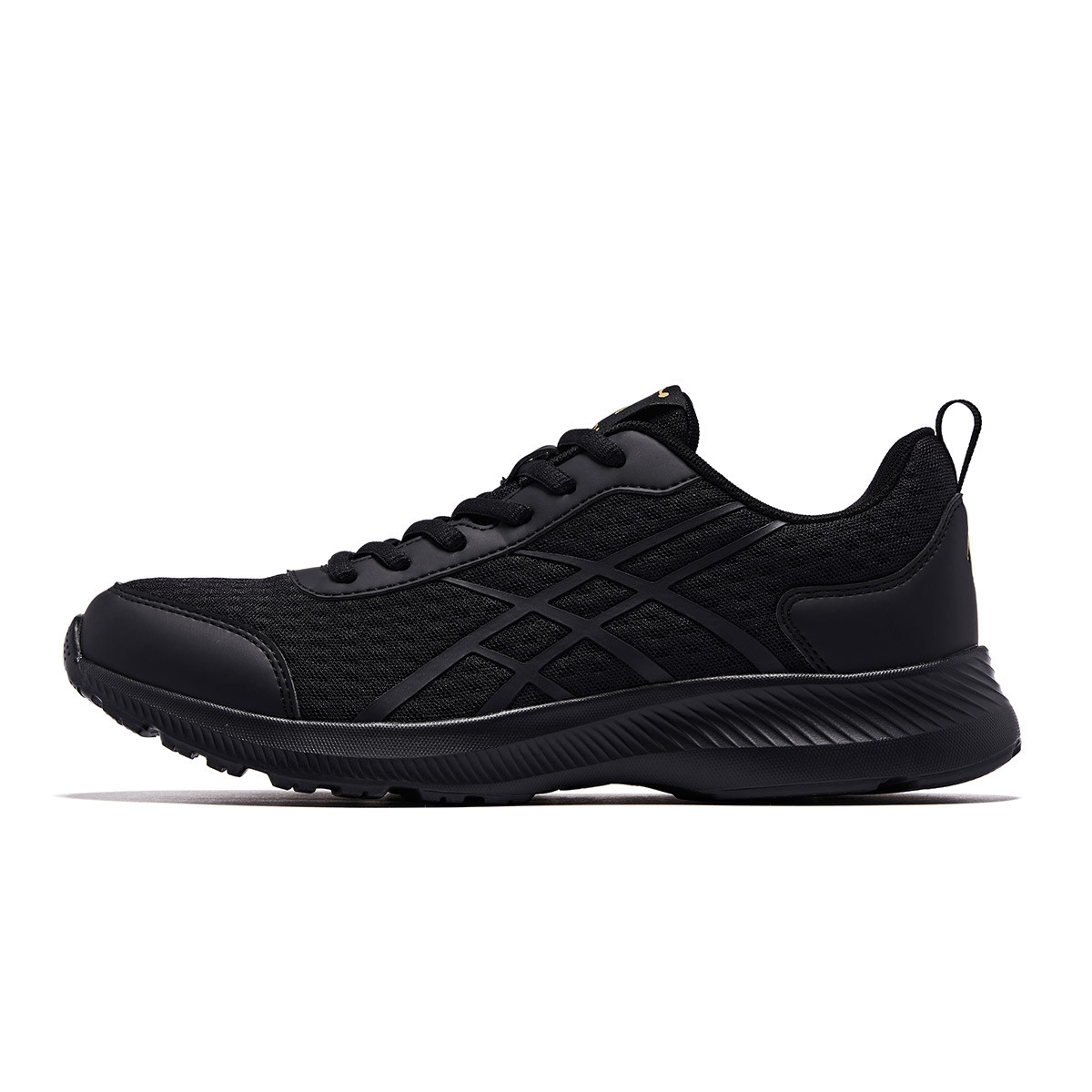 QIAODAN Cushioning Abrasion Resistant Cushioning, Wear Resistant Low top Casual Running Shoes Men’s Black Gold