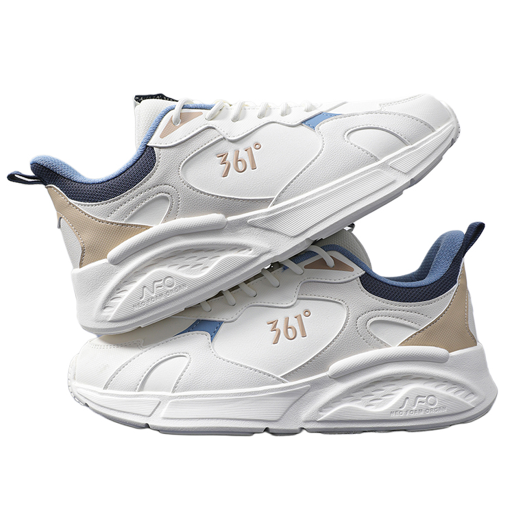 361° Slip Resistant Abrasion Resistant Low top Running Shoes Men’s White Brown Blue