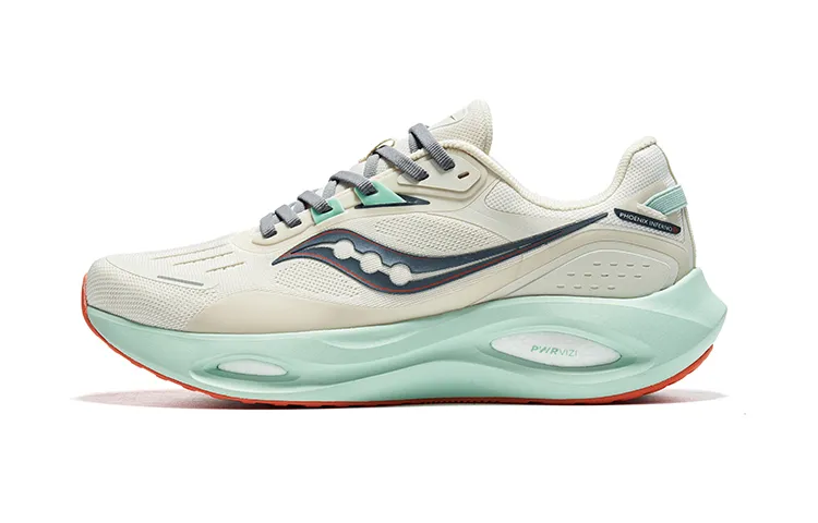 Saucony Phoenix Inferno Firebird 3 Comfortable Low top Training Sprint Running Shoes Unisex Beige Gray green