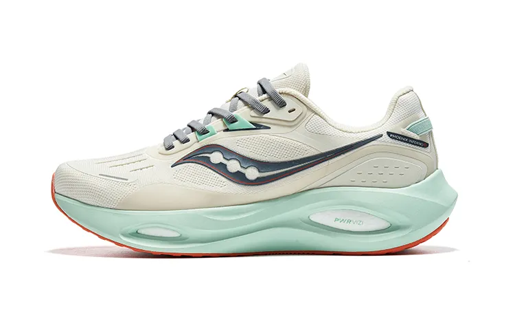 Saucony Phoenix Inferno Firebird 3 Comfortable Low top Training Sprint Running Shoes Unisex Beige Gray green