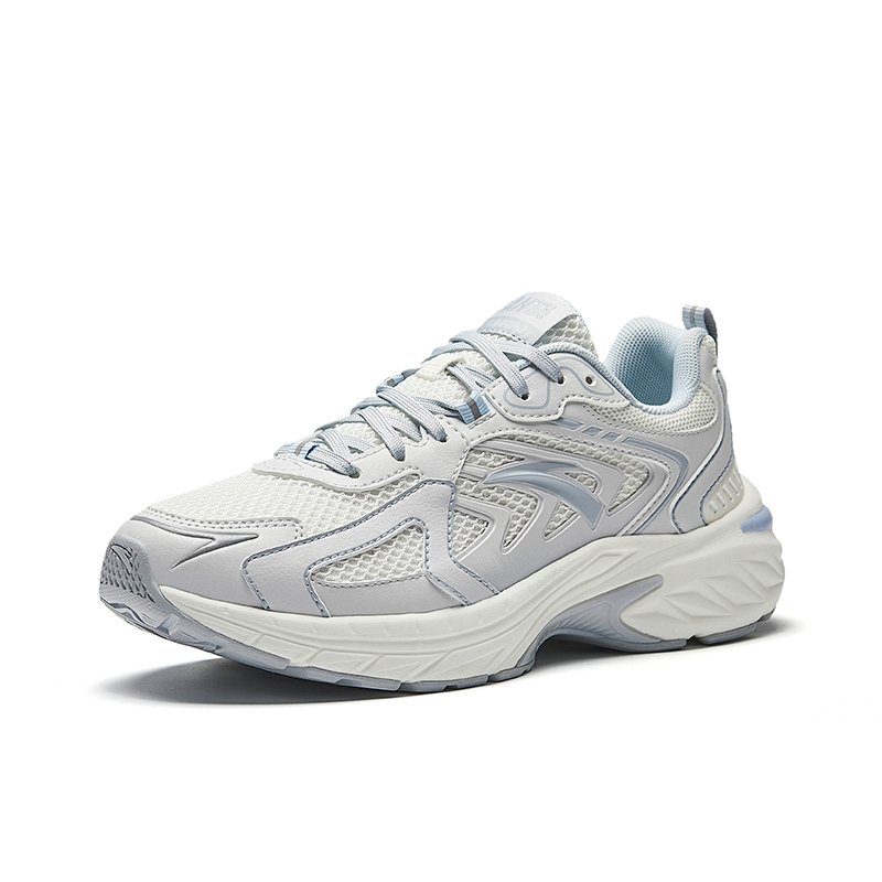 Anta AT959 Slip Resistant Breathable Lightweight Rebound Low top Casual Running Shoes Women’s White Gray
