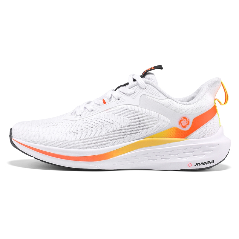 361° Cushioning, Wear Resistant Low top Sprint Running Shoes Men’s White Orange