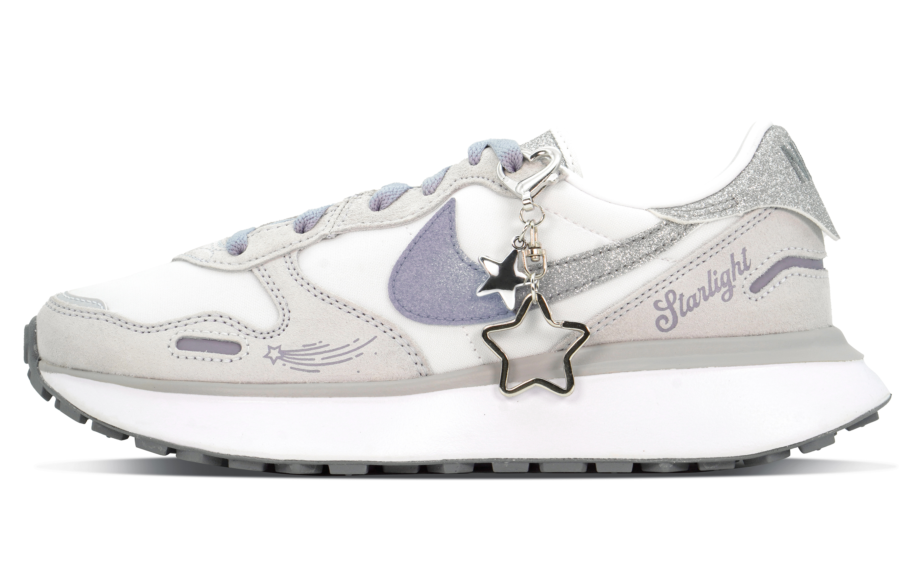 Nike Phoenix Waffle Abrasion Resistant Low top Running Shoes Women’s Gray Silver Purple