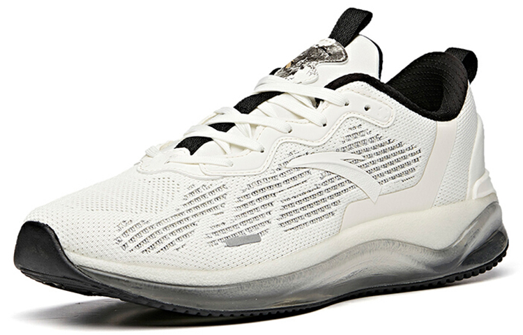 Anta Cushioning Slip Resistant Abrasion Resistant Breathable Low top Running Shoes Men’s White Black