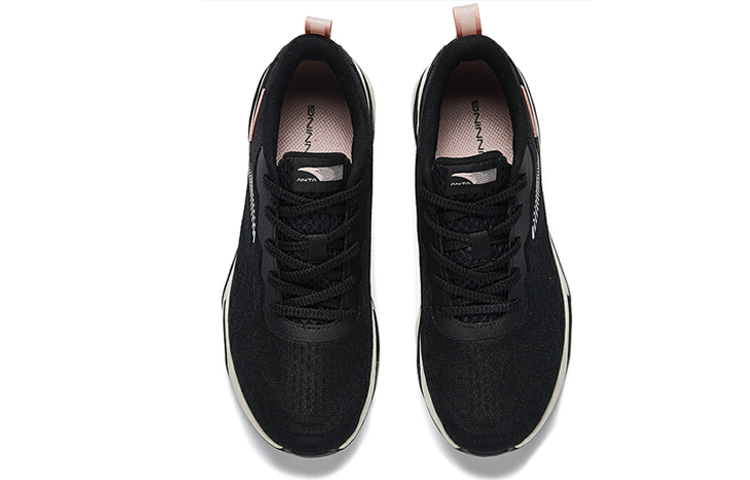 Anta 2020 Running Collection Rebound Cushioning Lightweight Breathable Low top Running Shoes Women’s Black White