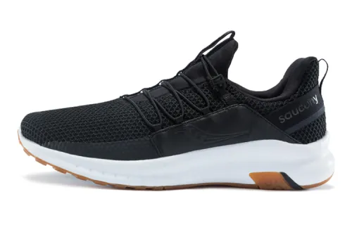 Saucony Go Glide Cushioning, Slip Resistant, Abrasion Resistant Support Low Top Running Shoes Men's Black White