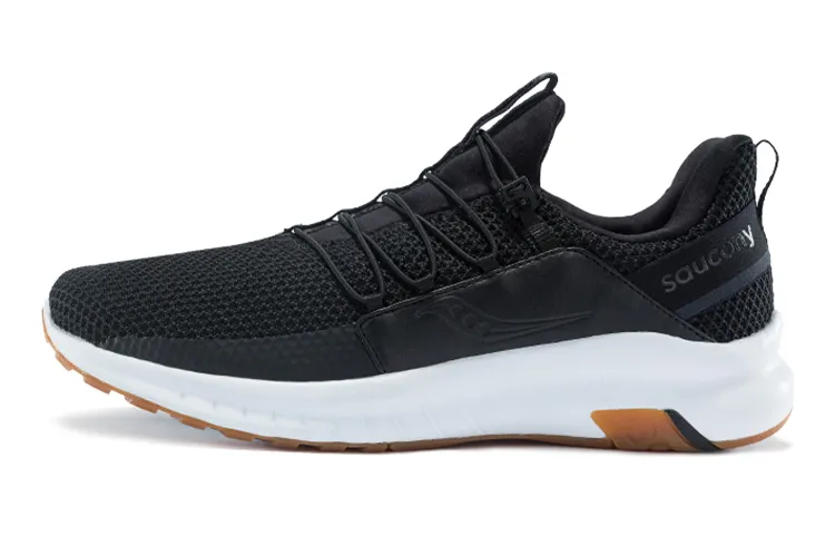 Saucony Go Glide Cushioning, Slip Resistant, Abrasion Resistant Support Low Top Running Shoes Men's Black White