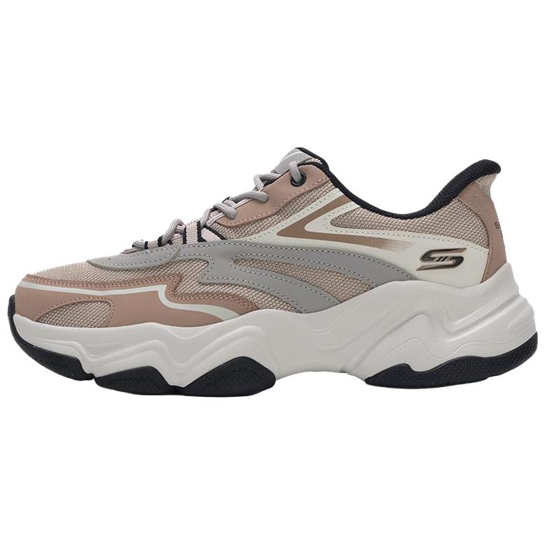 Skechers BOBS Sport Synthetic Leather Slip Resistant Abrasion Resistant Low top Running Shoes Men’s White Brown